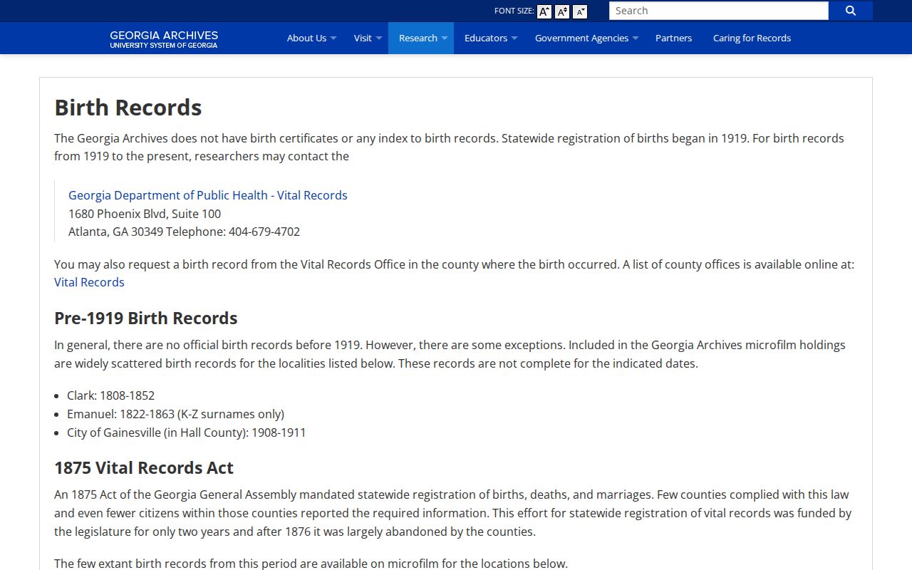 Georgia Archives birth records guide identifying the Gainesville 1908 to 1911 register