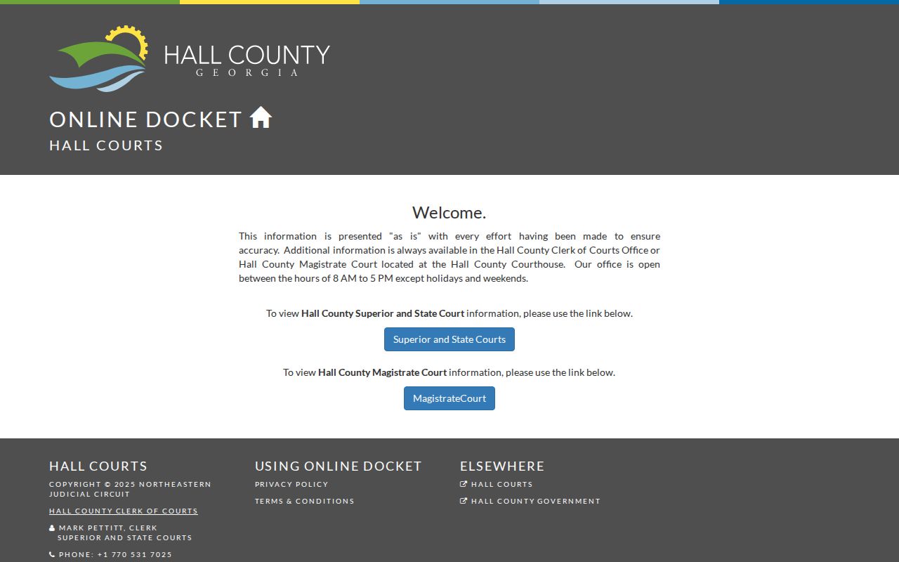 Hall County resident lookup court docket search