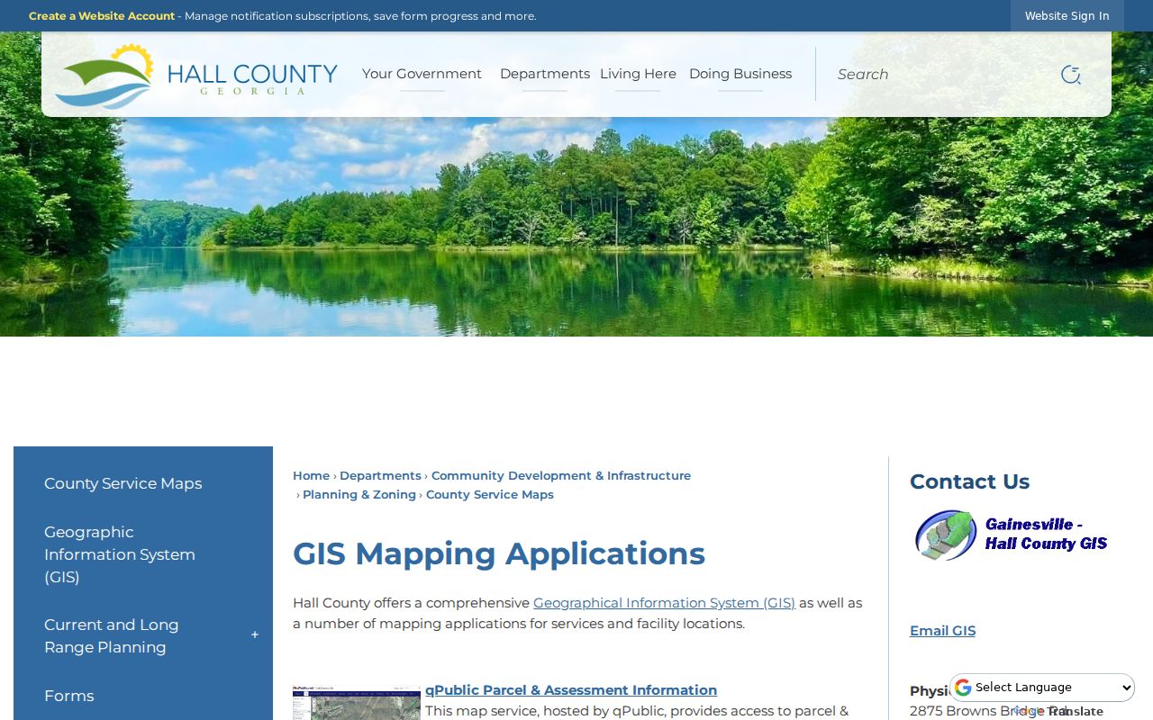 Hall County ZIP code directory county service maps